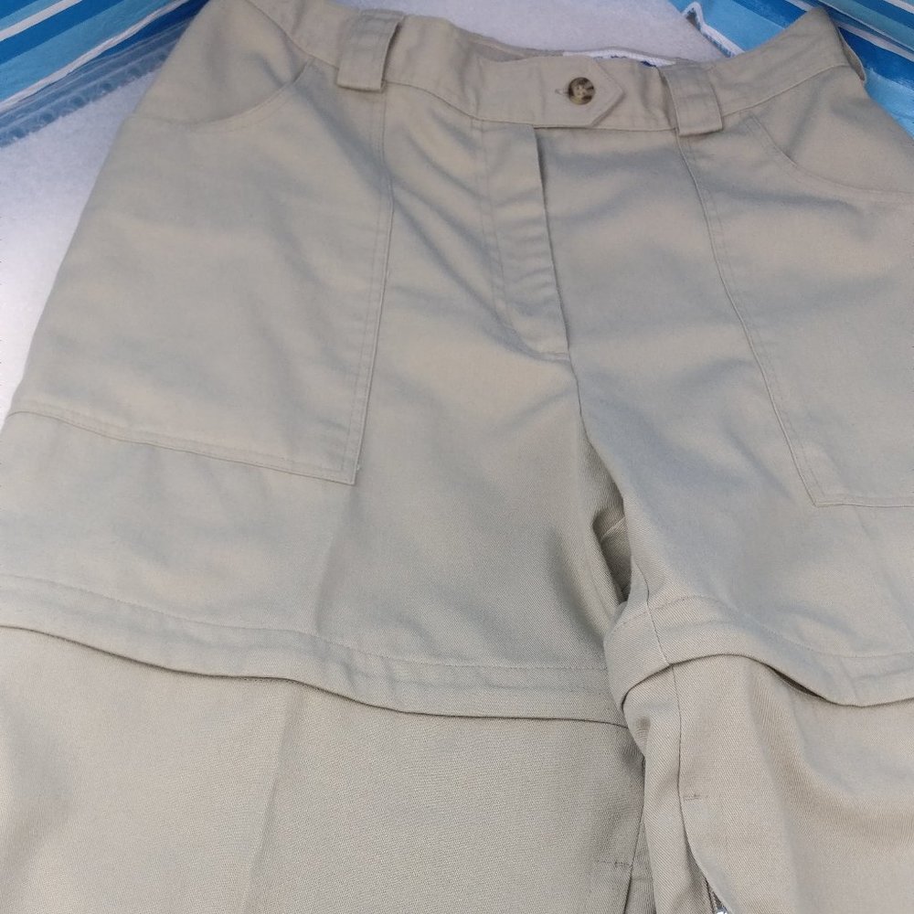 Tilley Convertible Fatigue Outdoor Khaki Pants to Shorts Womens size 12